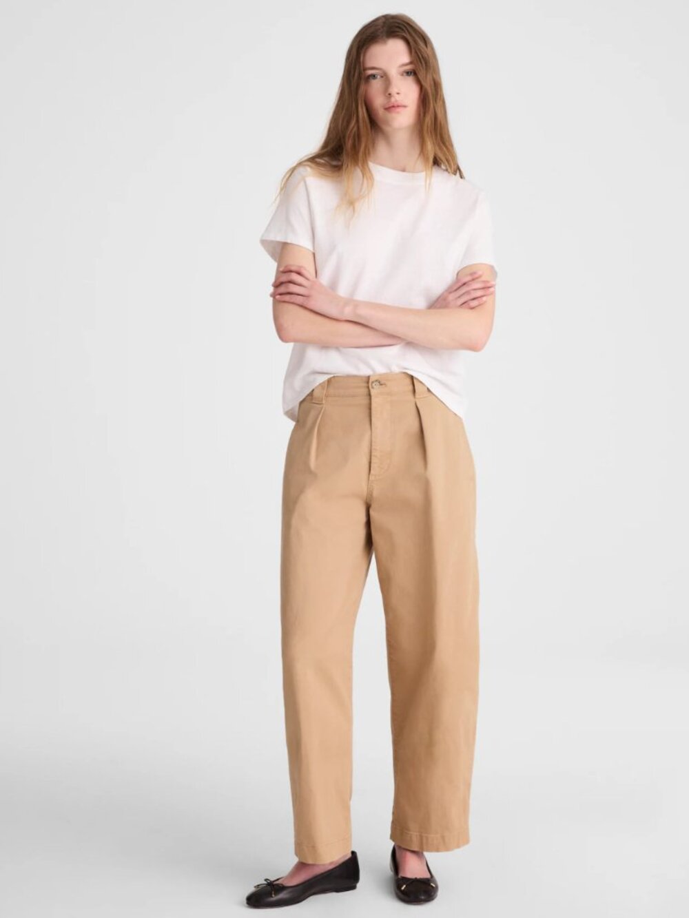 Madewell The Barrel-Leg Chino Pant In Khaki Size 26S NWT